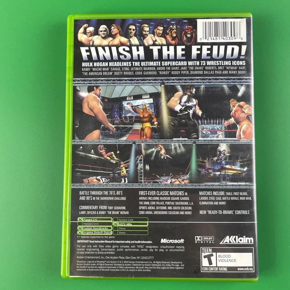 Showdown Legends of Wrestling (Microsoft Xbox, 2004) Complete CIB
